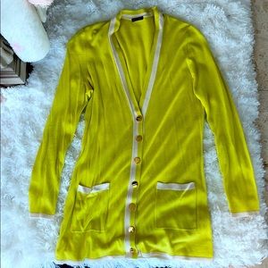 Magaschoni sz sm silk/cashmer green/yellow sweater